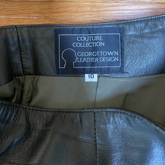 Georgetown leather design 100% leather skirt Size 10 - Picture 6 of 10